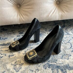Tory Burch Black Block Heel Pumps